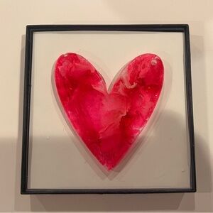Red Heart Wall Art Framed Resin Heart - Unbranded